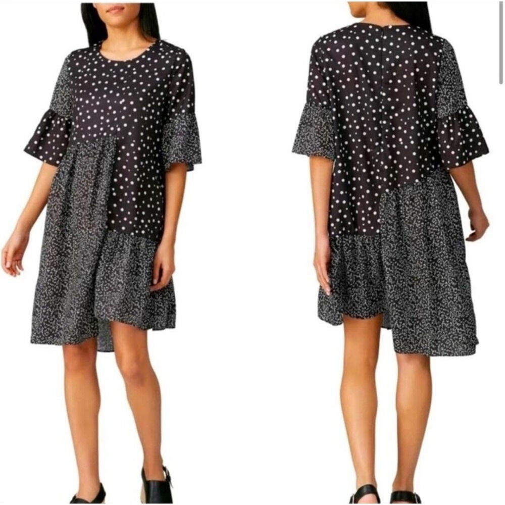 Cara Cara Black and White Polka Dot Mini Dress